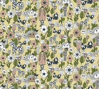 Marimekko Marikyla, gul och grön tapet