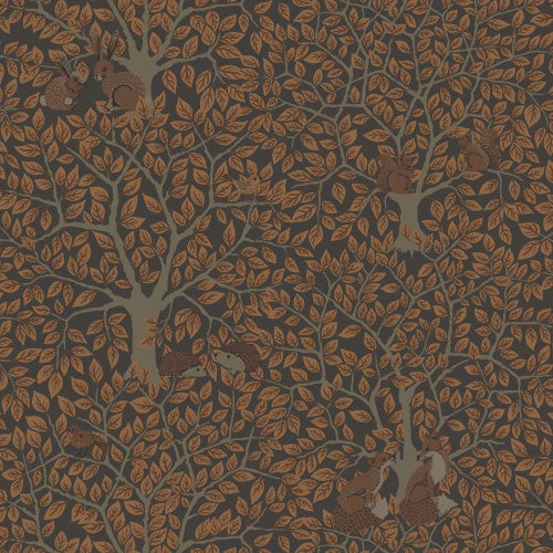 Per bladverk och djur, brun/grå