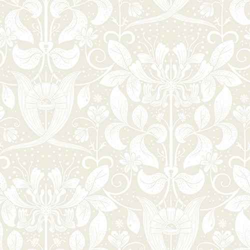 Berit, tapet i ljusgrått