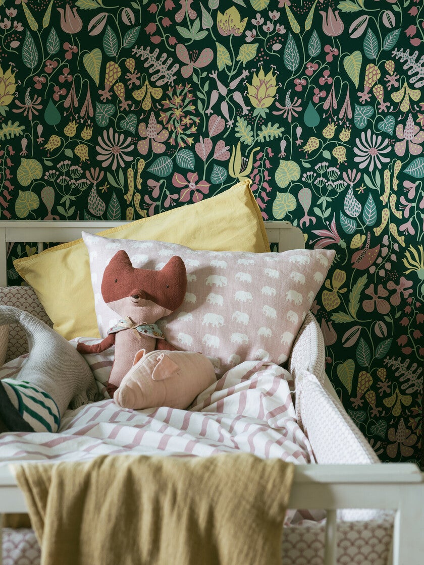 Stig Lindberg Herbarium, blommig mörk