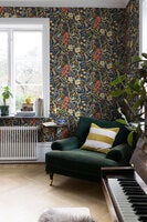 Ann stormönstrad tapet, blå botten