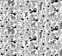 Marimekko Marikyla, svart och vit tapet