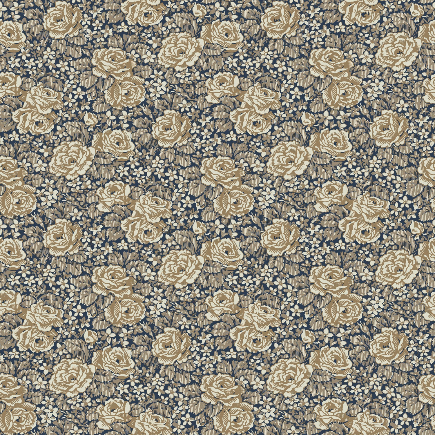 Rosengång, gråbeige tapet