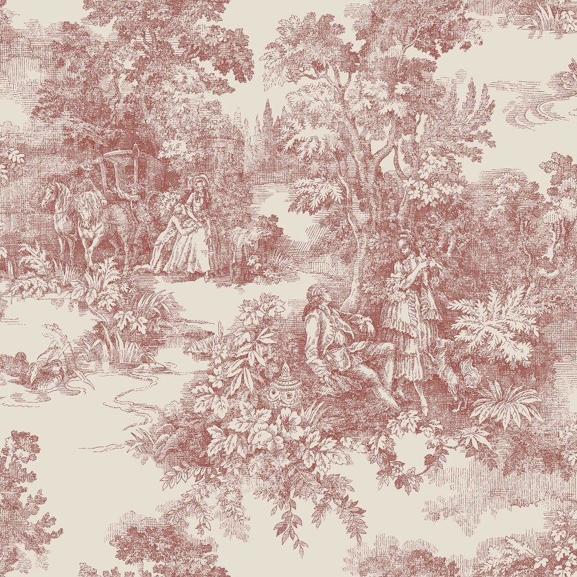 Toile de Jouy, röd